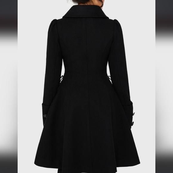 Killstar Black Trench Coat - Picture 4 of 5